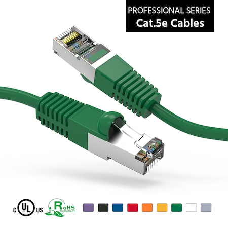 Bestlink Netware CAT5E Shielded (FTP) Ethernet Network Booted Cable- 7Ft- Green 100605GN